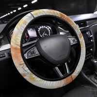Native American Red Handprint Steering Wheel Cover Watercolor Paint Splash and Brave Horse Art - Wonder Print Shop