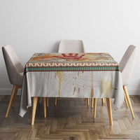 Native American Red Handprint Tablecloth Watercolor Paint Splash and Brave Horse Art - Wonder Print Shop