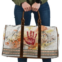 Native American Red Handprint Travel Bag Watercolor Paint Splash and Brave Horse Art - Wonder Print Shop