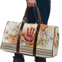 Native American Red Handprint Travel Bag Watercolor Paint Splash and Brave Horse Art - Wonder Print Shop
