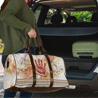 Native American Red Handprint Travel Bag Watercolor Paint Splash and Brave Horse Art - Wonder Print Shop