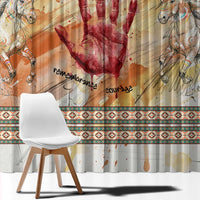 Native American Red Handprint Window Curtain Watercolor Paint Splash and Brave Horse Art - Wonder Print Shop