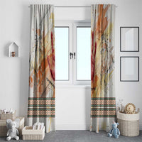 Native American Red Handprint Window Curtain Watercolor Paint Splash and Brave Horse Art - Wonder Print Shop