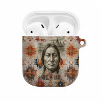 Sitting Bull Portrait AirPods Case Native American Tipi with Feathers and Spears Indigenous Pride - Wonder Print Shop