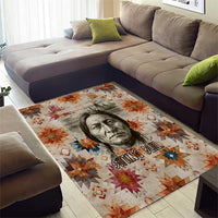 Sitting Bull Portrait Area Rug Native American Tipi with Feathers and Spears Indigenous Pride - Wonder Print Shop