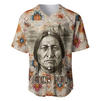 Sitting Bull Portrait Baseball Jersey Native American Tipi with Feathers and Spears Indigenous Pride - Wonder Print Shop