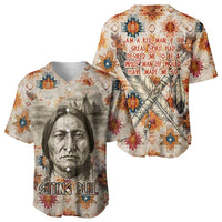 Sitting Bull Portrait Baseball Jersey Native American Tipi with Feathers and Spears Indigenous Pride - Wonder Print Shop