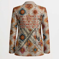 Sitting Bull Portrait Blazer Native American Tipi with Feathers and Spears Indigenous Pride - Wonder Print Shop