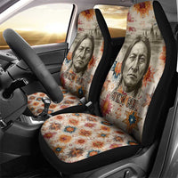 Sitting Bull Portrait Car Seat Cover Native American Tipi with Feathers and Spears Indigenous Pride - Wonder Print Shop