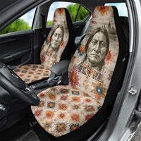 Sitting Bull Portrait Car Seat Cover Native American Tipi with Feathers and Spears Indigenous Pride - Wonder Print Shop