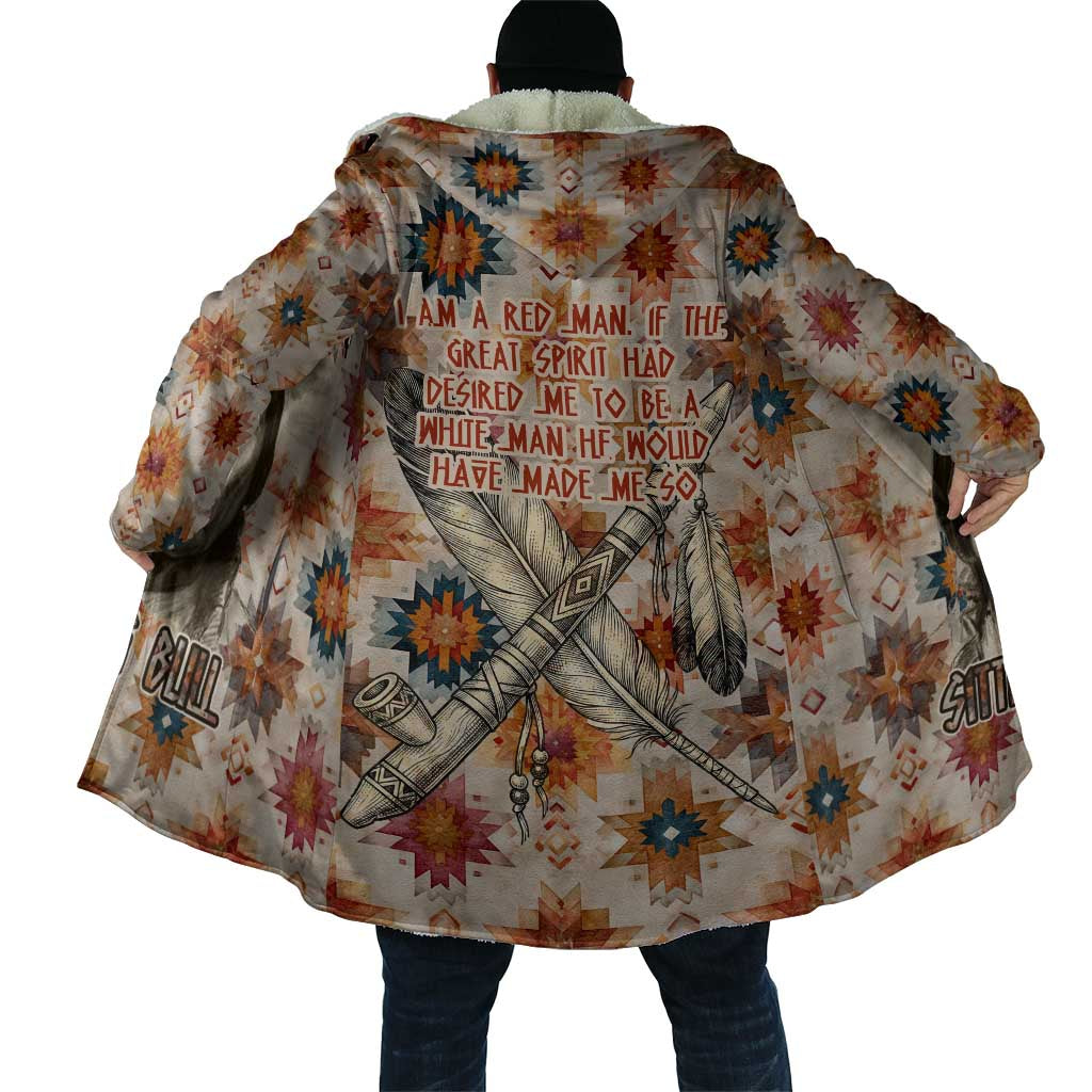 Sitting Bull Portrait Cloak Native American Tipi with Feathers and Spears Indigenous Pride - Wonder Print Shop