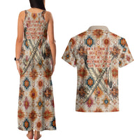 Sitting Bull Portrait Couples Matching Tank Maxi Dress and Hawaiian Shirt Native American Tipi with Feathers and Spears Indigenous Pride - Wonder Print Shop