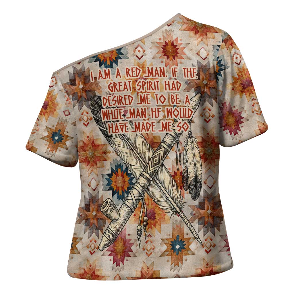 Sitting Bull Portrait Cross Shoulder Shirt Native American Tipi with Feathers and Spears Indigenous Pride - Wonder Print Shop