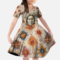 Sitting Bull Portrait Family Matching Tank Maxi Dress and Hawaiian Shirt Native American Tipi with Feathers and Spears Indigenous Pride - Wonder Print Shop