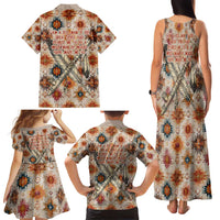 Sitting Bull Portrait Family Matching Tank Maxi Dress and Hawaiian Shirt Native American Tipi with Feathers and Spears Indigenous Pride - Wonder Print Shop