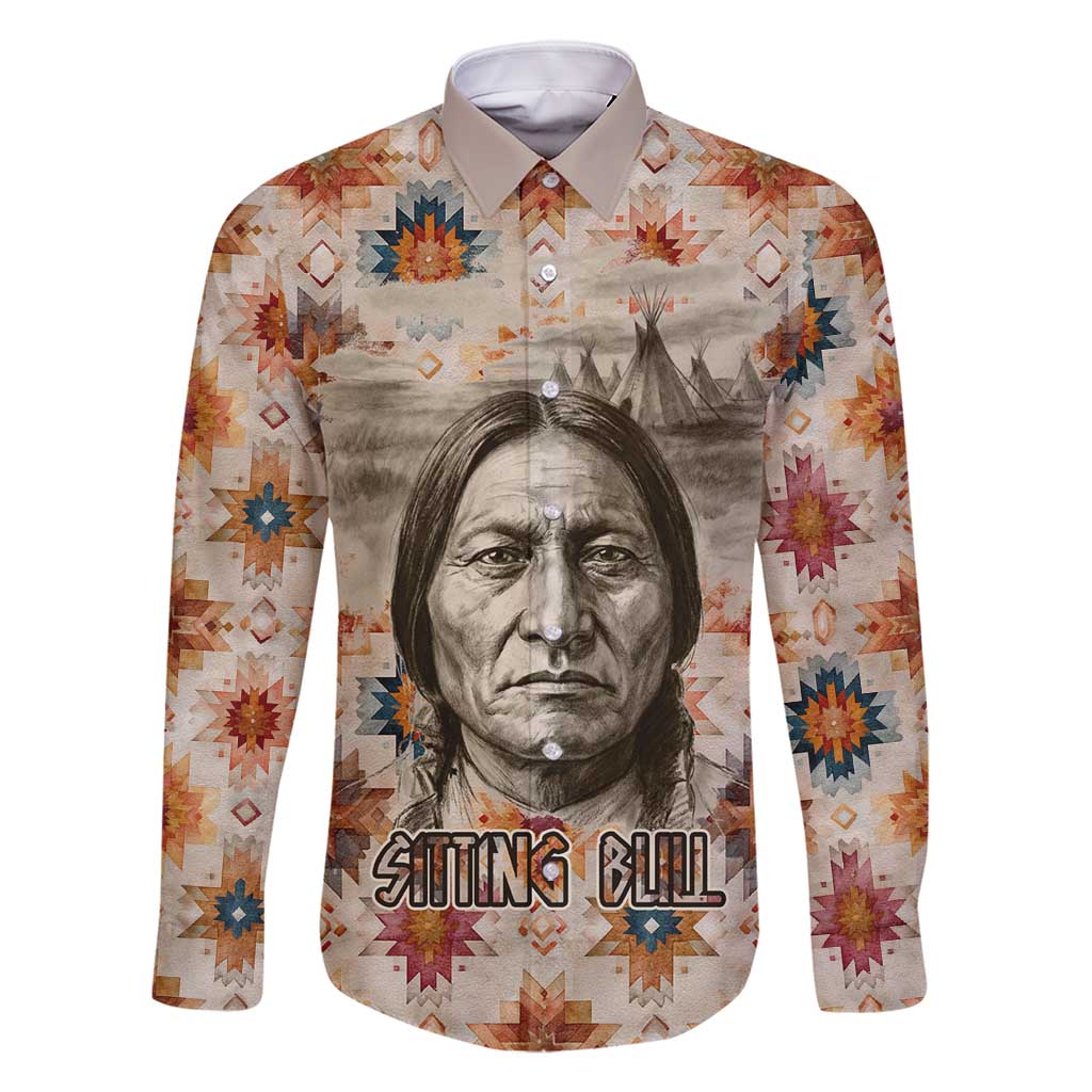 Sitting Bull Portrait Family Matching Tank Maxi Dress and Hawaiian Shirt Native American Tipi with Feathers and Spears Indigenous Pride - Wonder Print Shop