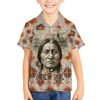 Sitting Bull Portrait Family Matching Tank Maxi Dress and Hawaiian Shirt Native American Tipi with Feathers and Spears Indigenous Pride - Wonder Print Shop