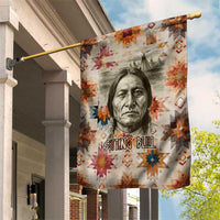 Sitting Bull Portrait Garden Flag Native American Tipi with Feathers and Spears Indigenous Pride - Wonder Print Shop