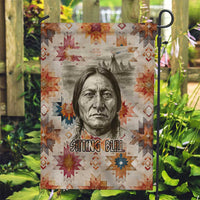Sitting Bull Portrait Garden Flag Native American Tipi with Feathers and Spears Indigenous Pride - Wonder Print Shop