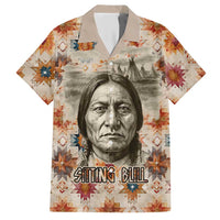 Sitting Bull Portrait Hawaiian Shirt Native American Tipi with Feathers and Spears Indigenous Pride - Wonder Print Shop