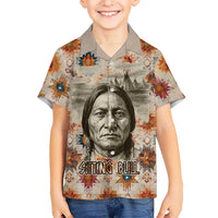 Sitting Bull Portrait Hawaiian Shirt Native American Tipi with Feathers and Spears Indigenous Pride - Wonder Print Shop