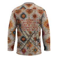 Sitting Bull Portrait Hockey Jersey Native American Tipi with Feathers and Spears Indigenous Pride - Wonder Print Shop