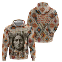 Sitting Bull Portrait Hoodie Native American Tipi with Feathers and Spears Indigenous Pride - Wonder Print Shop