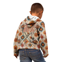 Sitting Bull Portrait Kid Hoodie Native American Tipi with Feathers and Spears Indigenous Pride - Wonder Print Shop