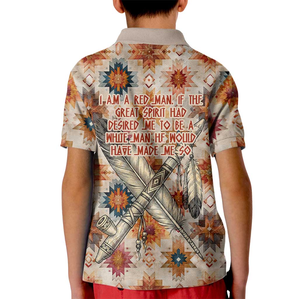 Sitting Bull Portrait Kid Polo Shirt Native American Tipi with Feathers and Spears Indigenous Pride - Wonder Print Shop