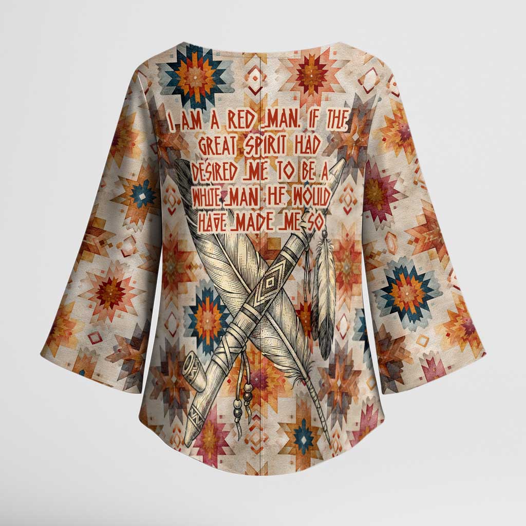 Sitting Bull Portrait Kimono Sleeve Blouse Native American Tipi with Feathers and Spears Indigenous Pride - Wonder Print Shop