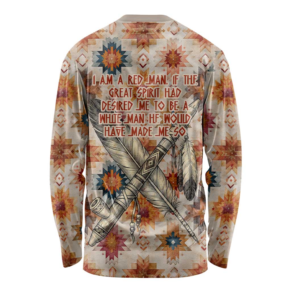 Sitting Bull Portrait Long Sleeve Shirt Native American Tipi with Feathers and Spears Indigenous Pride - Wonder Print Shop
