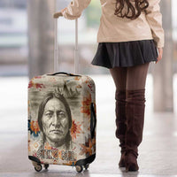 Sitting Bull Portrait Luggage Cover Native American Tipi with Feathers and Spears Indigenous Pride - Wonder Print Shop