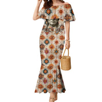Sitting Bull Portrait Mermaid Dress Native American Tipi with Feathers and Spears Indigenous Pride - Wonder Print Shop
