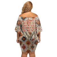 Sitting Bull Portrait Off Shoulder Short Dress Native American Tipi with Feathers and Spears Indigenous Pride - Wonder Print Shop