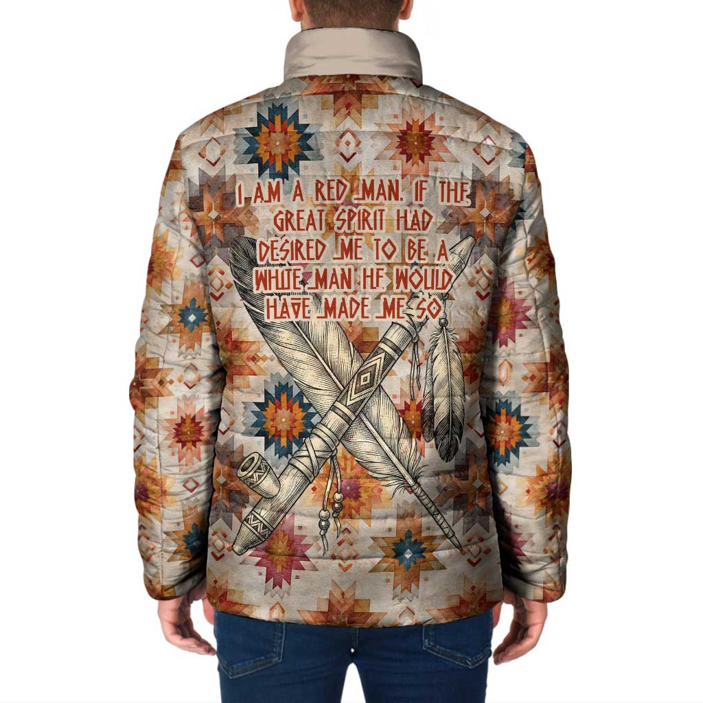 Sitting Bull Portrait Padded Jacket Native American Tipi with Feathers and Spears Indigenous Pride - Wonder Print Shop