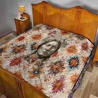 Sitting Bull Portrait Quilt Native American Tipi with Feathers and Spears Indigenous Pride - Wonder Print Shop