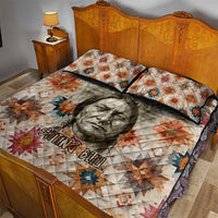 Sitting Bull Portrait Quilt Bed Set Native American Tipi with Feathers and Spears Indigenous Pride - Wonder Print Shop