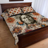 Sitting Bull Portrait Quilt Bed Set Native American Tipi with Feathers and Spears Indigenous Pride - Wonder Print Shop