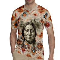 Sitting Bull Portrait Rugby Jersey Native American Tipi with Feathers and Spears Indigenous Pride - Wonder Print Shop