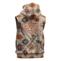 Sitting Bull Portrait Sleeveless Zip Hoodie Native American Tipi with Feathers and Spears Indigenous Pride - Wonder Print Shop