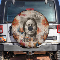 Sitting Bull Portrait Spare Tire Cover Native American Tipi with Feathers and Spears Indigenous Pride - Wonder Print Shop
