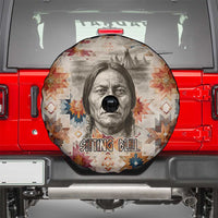 Sitting Bull Portrait Spare Tire Cover Native American Tipi with Feathers and Spears Indigenous Pride - Wonder Print Shop