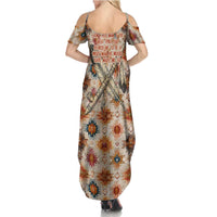 Sitting Bull Portrait Summer Maxi Dress Native American Tipi with Feathers and Spears Indigenous Pride - Wonder Print Shop