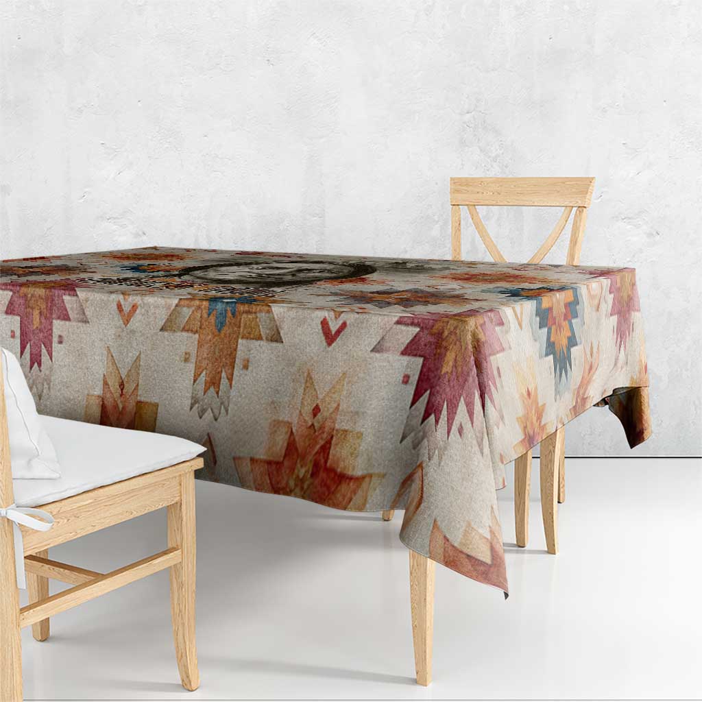 Sitting Bull Portrait Tablecloth Native American Tipi with Feathers and Spears Indigenous Pride - Wonder Print Shop