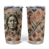 Sitting Bull Portrait Tumbler Cup Native American Tipi with Feathers and Spears Indigenous Pride - Wonder Print Shop