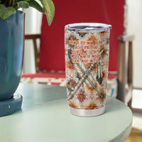 Sitting Bull Portrait Tumbler Cup Native American Tipi with Feathers and Spears Indigenous Pride - Wonder Print Shop