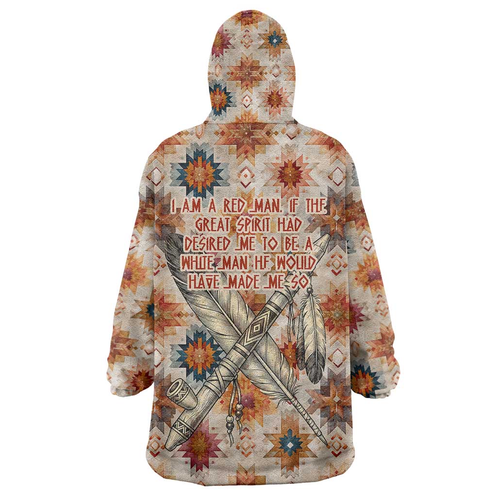 Sitting Bull Portrait Wearable Blanket Hoodie Native American Tipi with Feathers and Spears Indigenous Pride - Wonder Print Shop