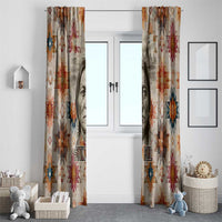 Sitting Bull Portrait Window Curtain Native American Tipi with Feathers and Spears Indigenous Pride - Wonder Print Shop