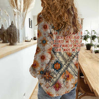 Sitting Bull Portrait Women Casual Shirt Native American Tipi with Feathers and Spears Indigenous Pride - Wonder Print Shop