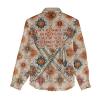 Sitting Bull Portrait Women Casual Shirt Native American Tipi with Feathers and Spears Indigenous Pride - Wonder Print Shop